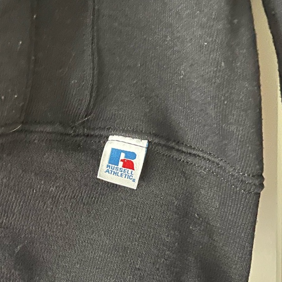 Russell plain black cotton hoodie - Picture 4 of 5